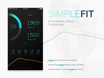 Minimalistic Fitness Tracking App calories counter fitness app gym ios reports steps tracker tracker workout