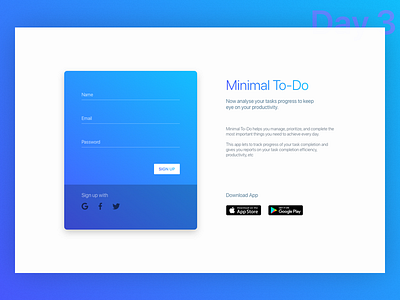 Daily UI Challenge: Day 3 - Sign Up Page by Mayur Kshirsagar on Dribbble