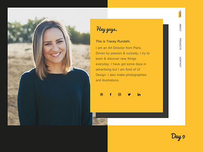 Daily UI Challenge: Day 9 - Personal Website Landing Page daily ui challenge hero landing page portfolio projects ui user experience design user interface design ux web app website work