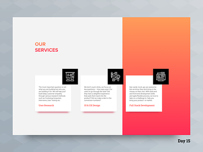Daily UI Challenge: Day 15 - Services Section UI