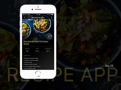 Daily UI Challenge: Day 23 - Recipes App android daily ui challenge food health healthy recipes ios mobile app recipes ui design ux design