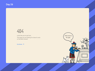 Daily UI Challenge: Day 26 - 404 Error Page 404 daily ui challenge error page page not found tintin ui design ux design webapp website