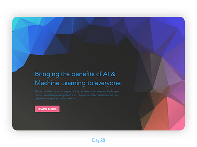Daily UI Challenge: Day 28 - Landing Page Hero Section ai artificial intelligence daily ui challenge hero section landing page machine learning ui design ux design webdesign website