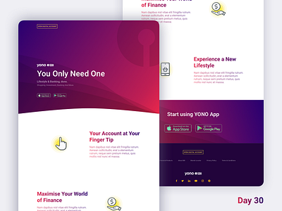 Daily UI Challenge: Day 30 - SBI YONO Website banking daily ui challenge landing page lifestyle minimalistic shopping ui design ux design web design website