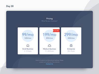 Daily UI Challenge: Day 38 - Pricing Section clean daily ui challenge minimal minimalistic pricing pricing table ui design ux design web design website