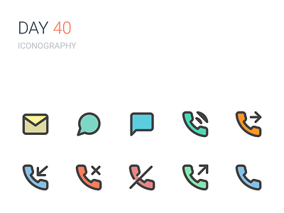 Daily UI Challenge: Day 40 - Communication Icons color communication daily ui challenge icon set iconography icons minimal minimalistic ui design ux design