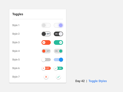 Daily UI Challenge: Day 42 - Toggle Styles by Mayur Kshirsagar on Dribbble