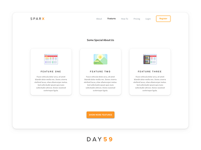 Daily UI Challenge: Day 59 Features Page clean daily ui challenge features interaction design minimalistic products simple ui design ux design web design website white