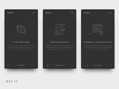 Daily UI Challenge: Day 62 App Onboarding android daily ui challenge ecommerce expense reports fintech fund transfer interaction design ios onboarding screens ui design ux design
