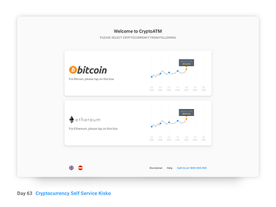 Daily UI Challenge: Day 63 Cryptocurrency Kisko atm bitcoin cryptocurrency daily ui challenge ethereum interaction design kisko self service kisko ui design ux design welcome screen