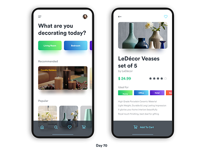 Daily UI Challenge: Day 70 Home Decor Ecommerce App