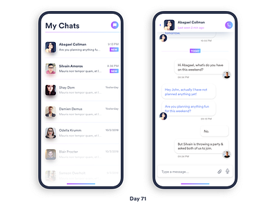 Daily UI Challenge: Day 71 Chat App UI app design chat daily ui challenge imessages interaction design ios iphone x messenger mobile app ui design ux design whatsapp