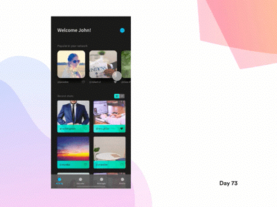 Daily UI Challenge: Day 73 Photo Sharing App adobe xd daily ui challenge dark ui instagram interaction design ios iphone x photo sharing social media app ui design ux design