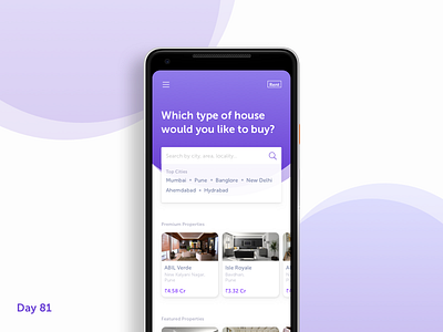 Daily UI Challenge: Day 81 Real Estate App android daily ui challenge ecommerce google pixel 2 xl home house interaction design property real estate real estate searching ui design ux design