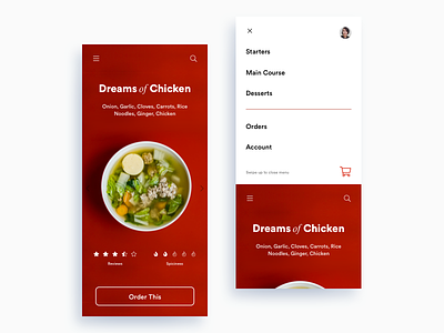 Daily UI Challenge: Day 98 Food Ordering App chicken chinese daily ui challenge ecommerce food ordering app interaction design iphonex minimalistic online food delivery soup ui design ux design
