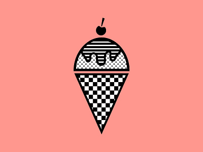 Ice Cream blackandwhite bw ice cream icon illustration pattern sticker vector