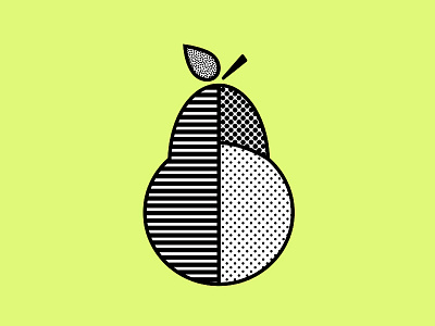 Pear blackandwhite bw icon illustration pattern pear sticker vector