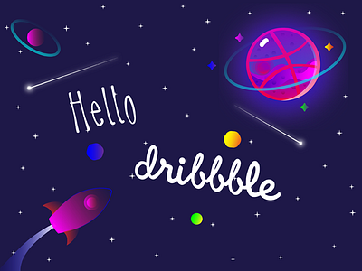 Hello Dribbble! illustration