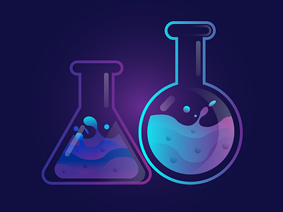 Magic Beakers art beakers chemistry design graphic liquid magic shots vector