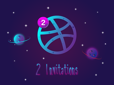 2 Dribbble Invitations art design dribbble graphic invitations invite invites magic shots vector
