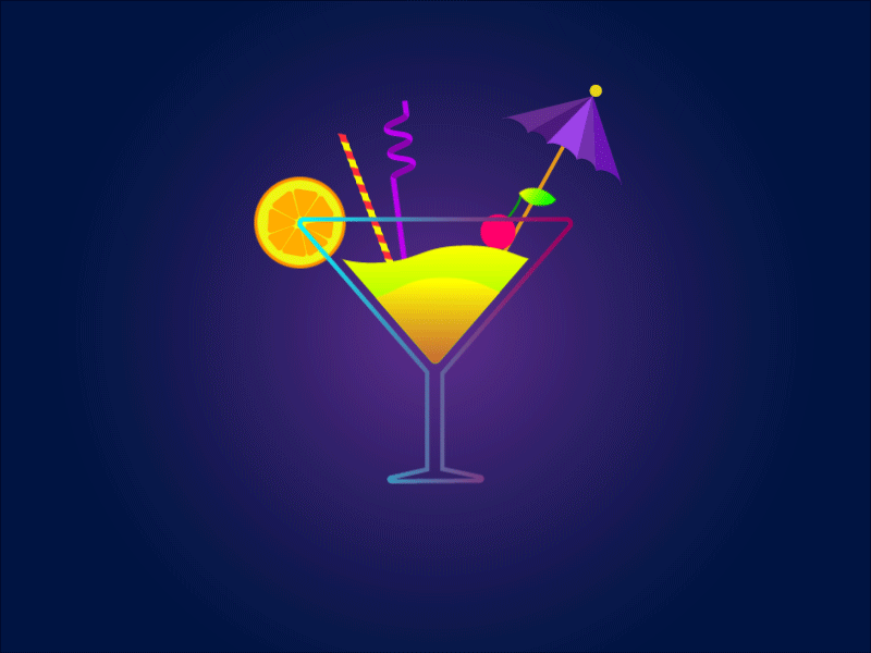 Magic Cocktail after affects after effects animation animate animation art cocktail cocktails design graphic illustration lemon magic shots typography ui ux vector vessel wineglass