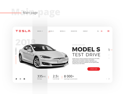 Tesla Test Drive adobe animation auto car clean design light models photoshop red sketh test drive ui web