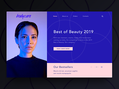 Beauty 2019 beauty blue challenge clean design girl light photoshop pink sketch ui ux web webdesign