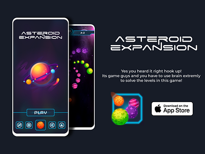 Asteroid Expansion Mobile Game animation graphic design logo ui