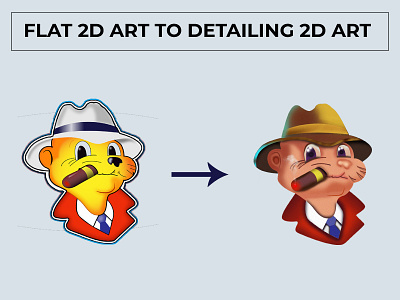 Flat 2d To Detailing 2d 2d art 3d art art cartton character vector