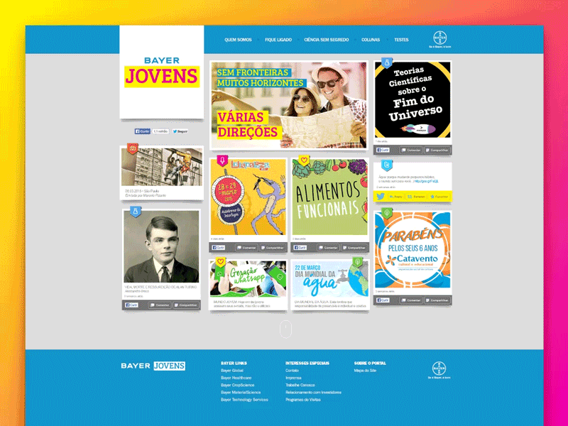 Website Bayer Jovens bayer channel design interface jovens layout page posts site ui web