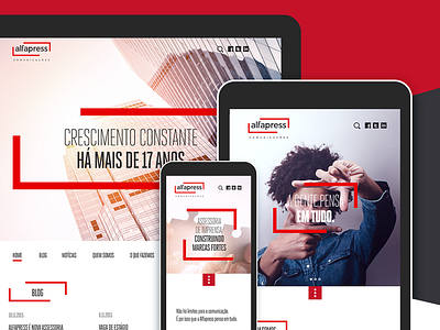 Website Alfapress Comunicações design experience interface layout media mobile page responsive ui ux web website