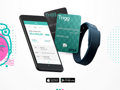 Fintech App Trigg app art direction band credit card finance fintech layout marketing product startup trigg ui