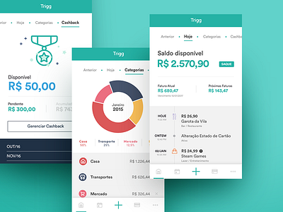 Trigg App app credit card design experience fintech interface product startup trigg ui