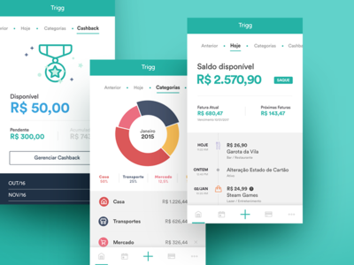 Trigg App app credit card design experience fintech interface product startup trigg ui