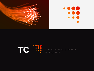 Branding TC Technology Group branding design gradient icon layout logo optical fiber technology