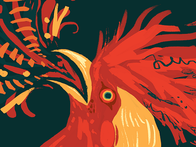 Fire Rooster animal bird chinese new year fire illustration rooster