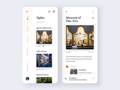 Tourists Mobile App app design art clean design minimal mobile mobile app museum ui