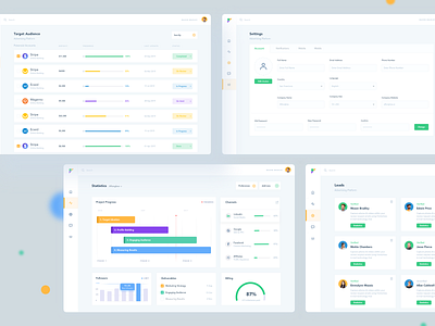 Marketing Dashboard afterglow business clean dashboard dashboard ui leads management management tool marketing marketing dashboard minimal statistics system target audience ui