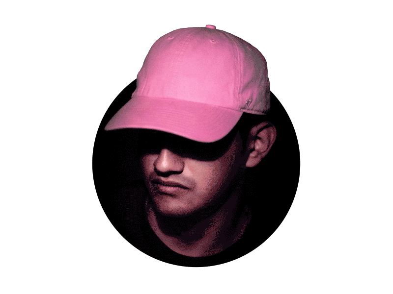 At Pink Play aftereffects animated animation black cap circle hat headshot motion motion graphic pink white