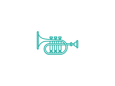 Trumpet icon illustration line trumpet