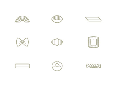 Pasta icons icons illustration line pasta