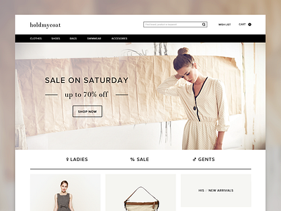 Web design for a Fashion site clothes commerce design fashion page shop web