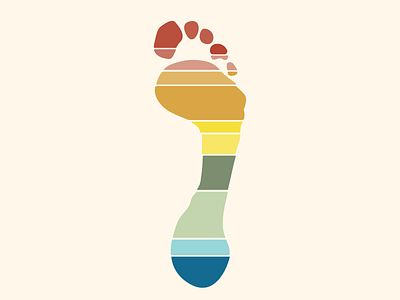 Footprint bare foot barefoot footprint illustration logo logo design primary colors ultra ultra marathon