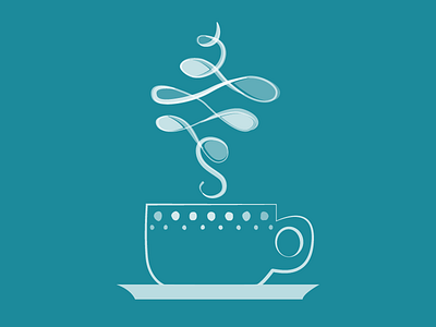 Coffee coffee coffee steam illustrator cursive hand lettering illustration swirl typography