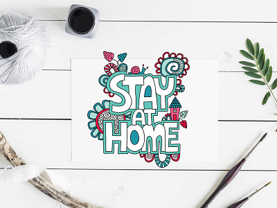 Stay at Home covid19 design doodleart graphic design illustration stay at home vector