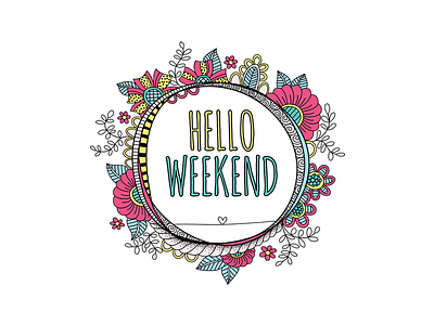 Hello Weekend creative market doodleart illustration vector weekend