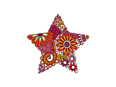 Star Doodle Illustration bright creative market doodleart illustration script star vector