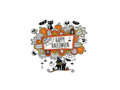 Happy Halloween creative market design doodleart halloween illustration vector