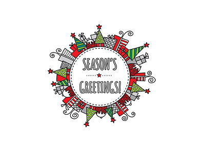 Season's Greetings christmas design doodleart illustration seasons greetings vector
