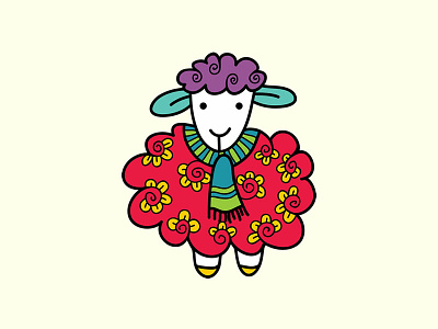 Doodle Sheep animals creative market cute doodleart illustration sheep vector